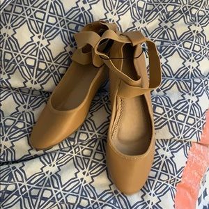 Urban Outfitters Ankle Strap Nude Flats Size 7